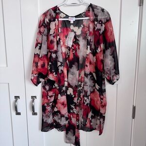 NWT LuLaRoe Daphne Sheer Kimono Overlay w/ Sash Size Small